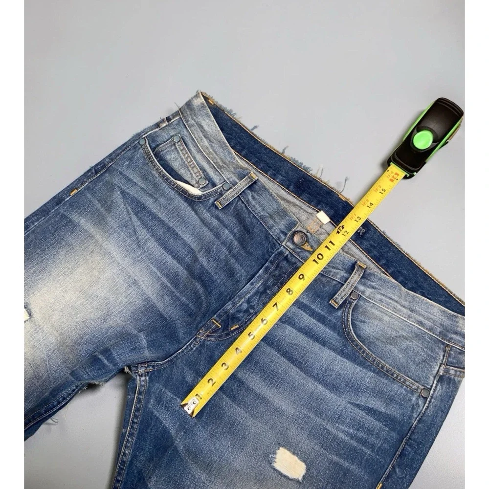 Asbury Park Selvedge Denim Jeans Men's Size 38x33 Distressed Blue Faded